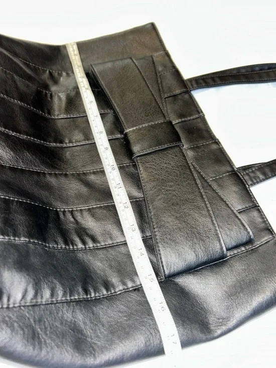 Rampage Black Faux Leather Tote with Bow Accent - Picture 7 of 7